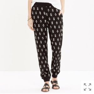 Madewell Pull-On Track Pants in Black Ikat